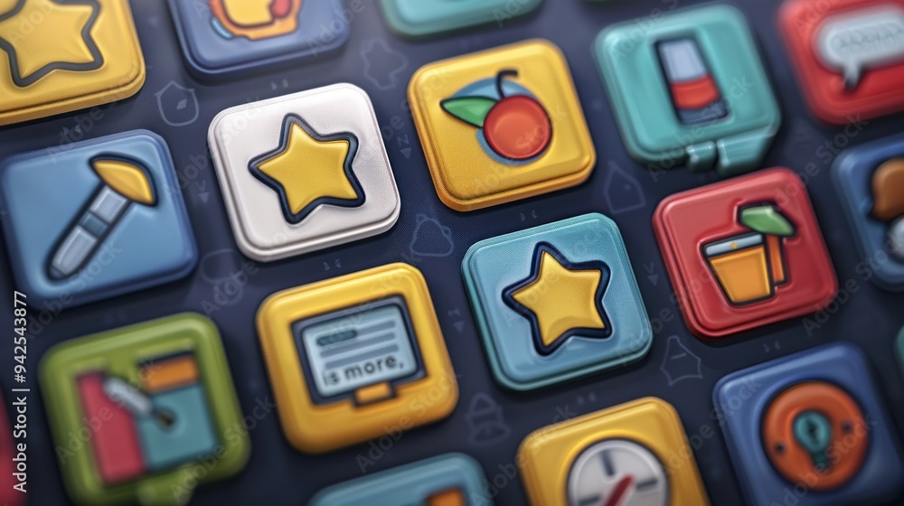 Colorful App Icons on a Dark Background. Colorful App Icons on a Dark Background.
