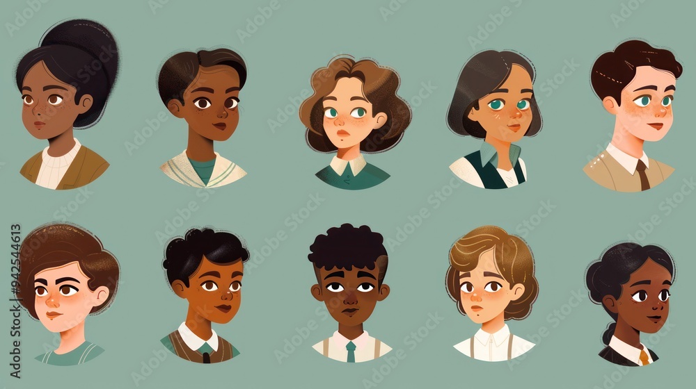Diverse Cartoon Characters. Diverse Cartoon Characters.