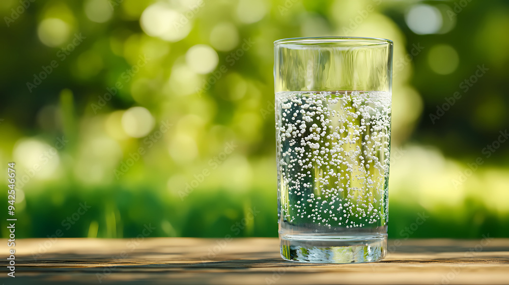 Water glass in natural environment Water glass in natural environment