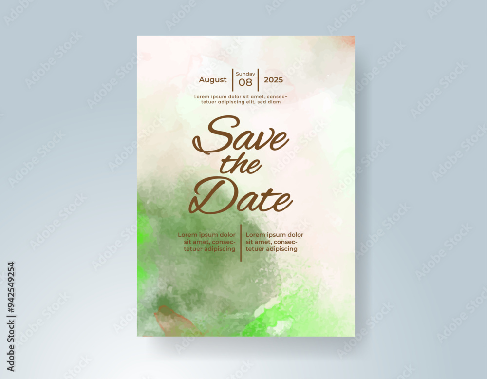 Wedding invitation with Abstract splashed watercolor background Wedding invitation with Abstract splashed watercolor background