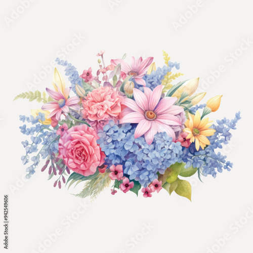 Colorful floral bouquet illustration