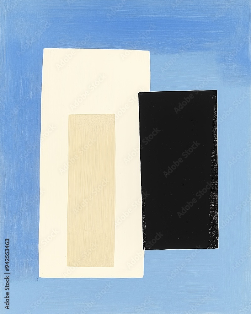 Fototapeta premium Artwork : Planes of Harmony: A Blue and White Geometric Exploration. Perfect for decorative elements. cards, wall decor, book cover