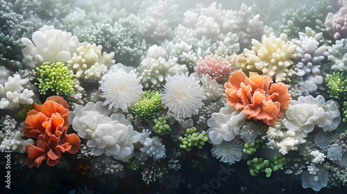 Colorful coral reef with so...