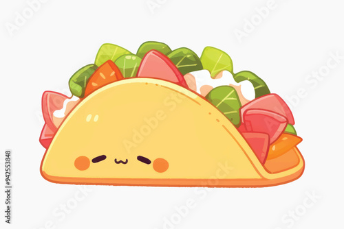 Cute taco cartoon illustration