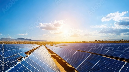 Solar Panels Field in the Desert