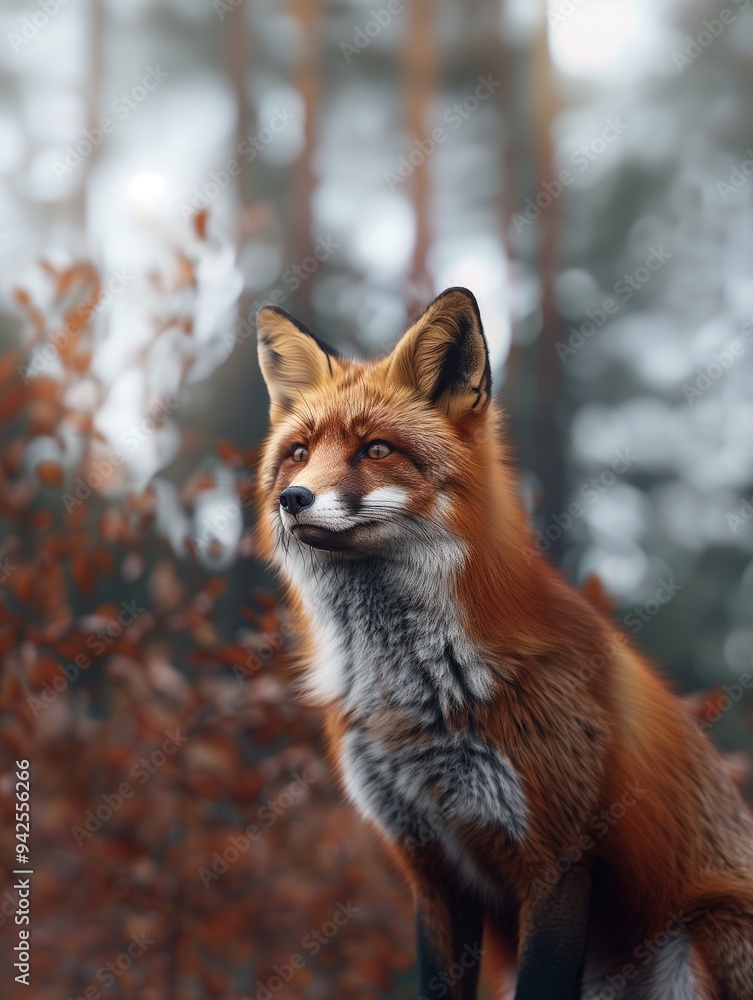 Red Fox, Vulpes vulpes, Wild Fox Wildlife Photography Close Up in Forest Red Fox, Vulpes vulpes, Wild Fox Wildlife Photography Close Up in Forest