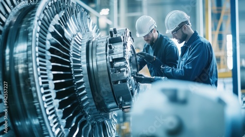 Two Engineers Working on a Large Machine