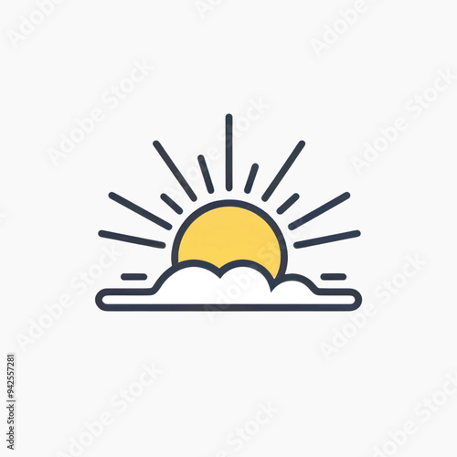 Minimalist sunrise icon illustration