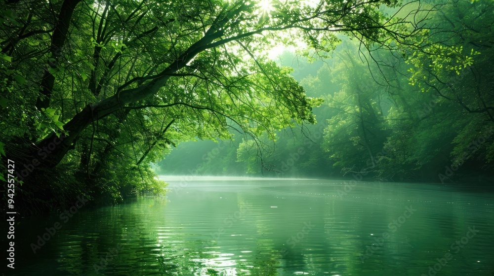 Obraz premium Tranquil Forest Stream.