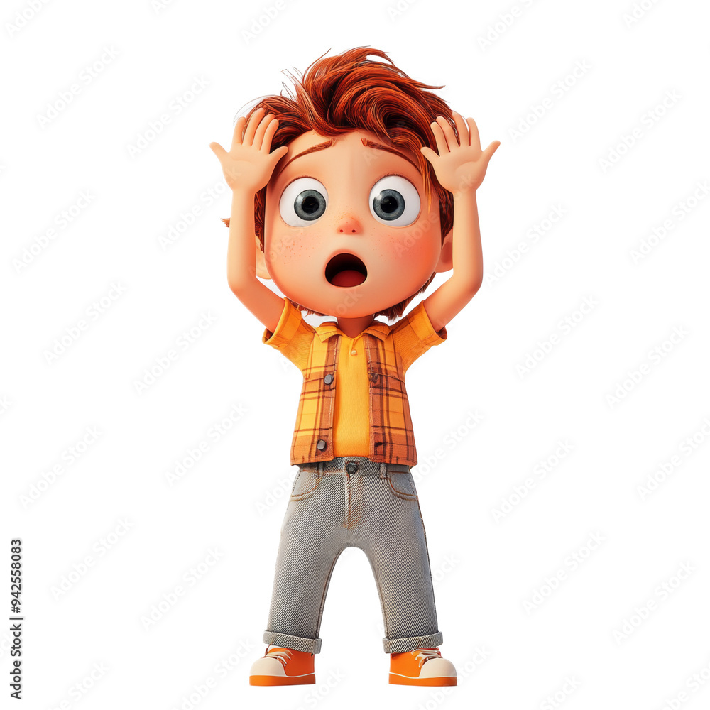 Shocked Cartoon Boy Character Shocked Cartoon Boy Character