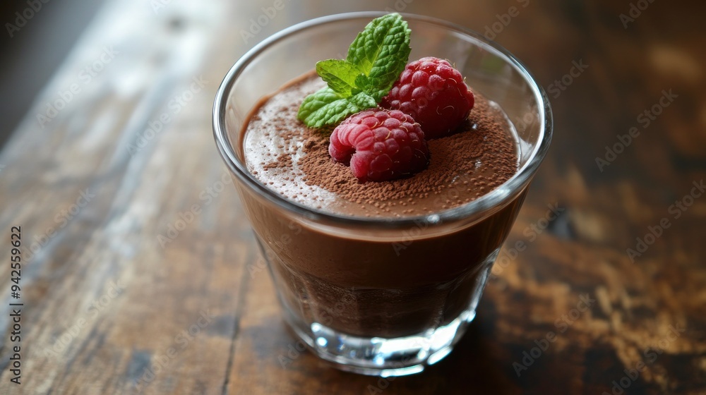 Delicious Chocolate Mousse with Raspberries Delicious Chocolate Mousse with Raspberries