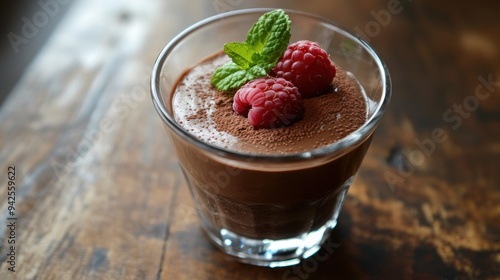 Delicious Chocolate Mousse with Raspberries