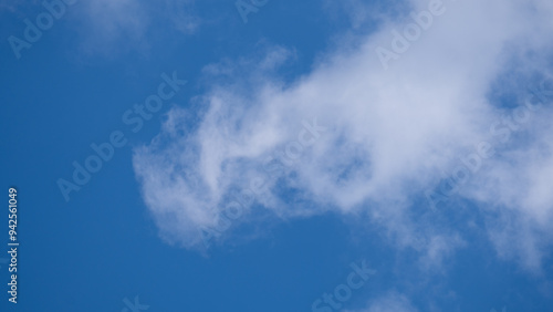 A Clear Blue Sky Accompanied by Gentle, Wispy Clouds on a Perfect Day Outdoors