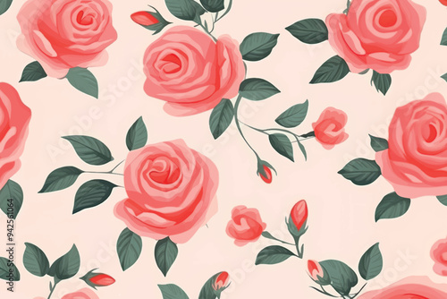 Elegant floral rose pattern design