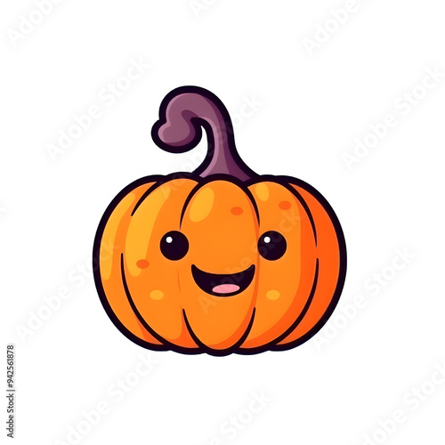 Wallpaper Mural halloween cute cartoon pumpkin character smile isolated on white background generative AI. Torontodigital.ca