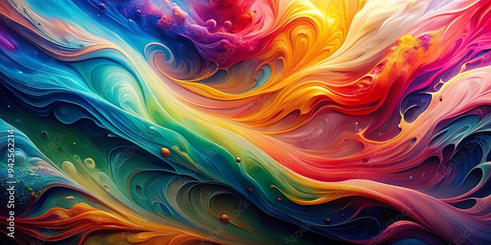 Fototapeta premium Colorful and vibrant flowing paint wallpaper on a light background, creating a creative and artistic abstract design