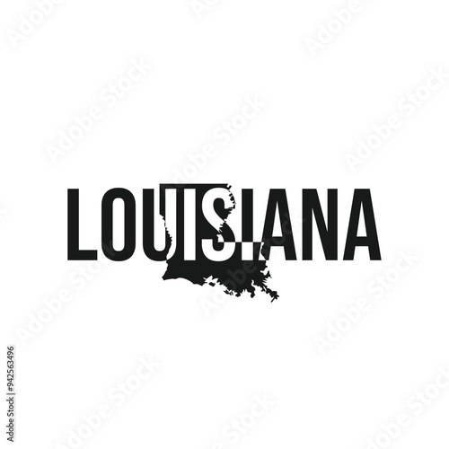 louisiana state symbol, map icon with vector silhouette