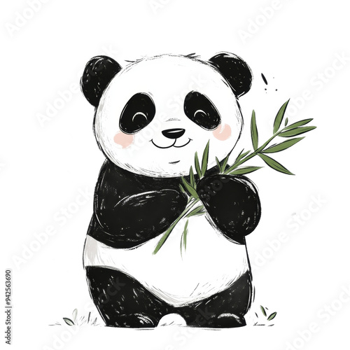 panda and bamboo photo