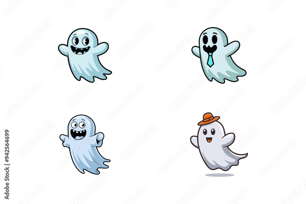 Obraz premium Flat Design Ghost for Halloween-Themed Icons