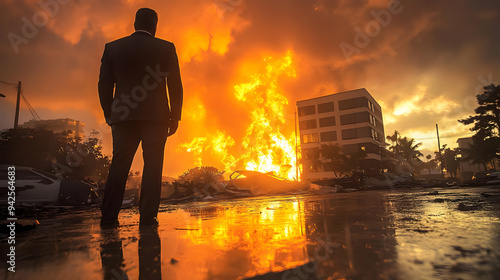 Man in a suit stands in fro...