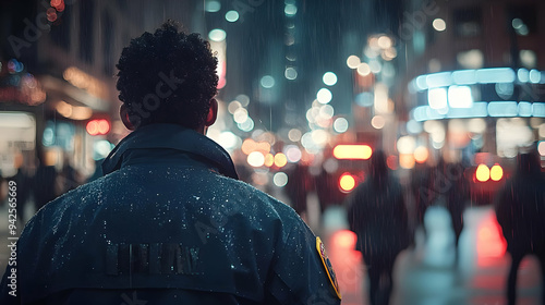 Man walking in the rain wit...