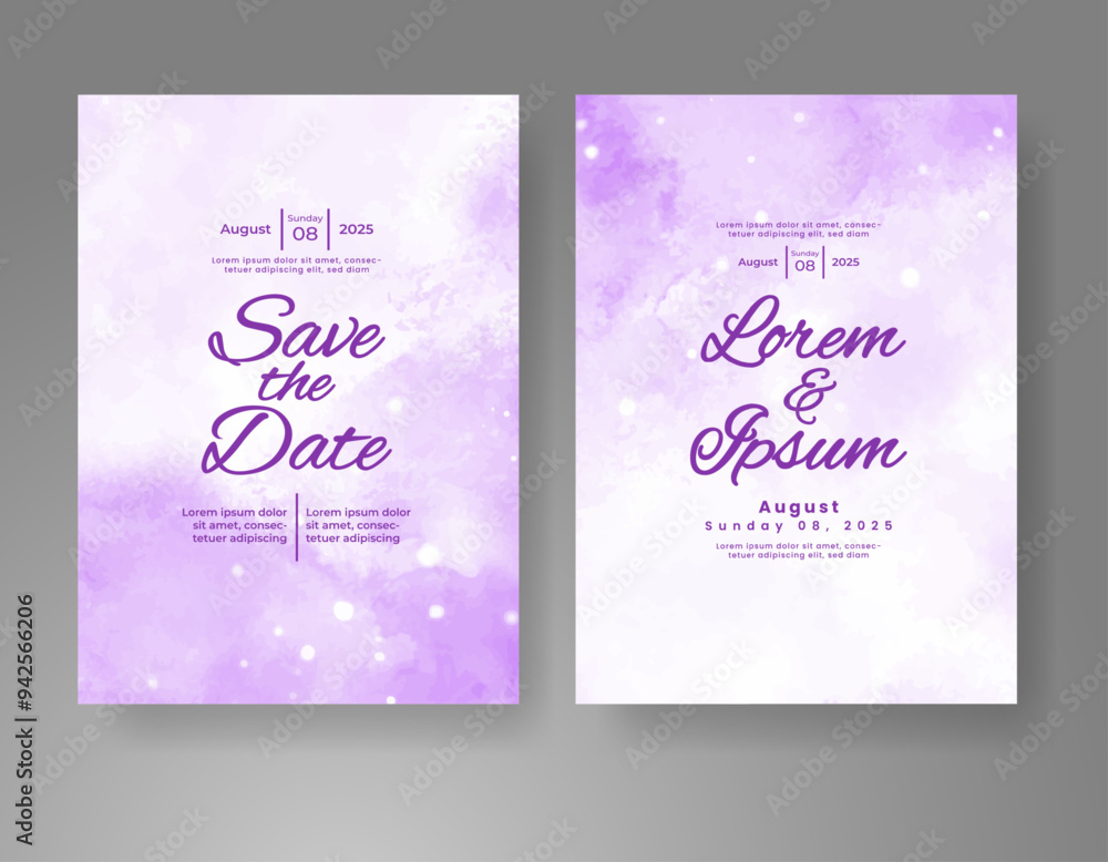 Wedding invitation with Abstract splashed watercolor background Wedding invitation with Abstract splashed watercolor background