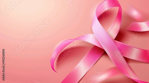 A background showcasing a pink ribbon, powerfully symbolizing the fight against breast cancer, highlighting strength, awareness, and the ongoing battle for a cure.