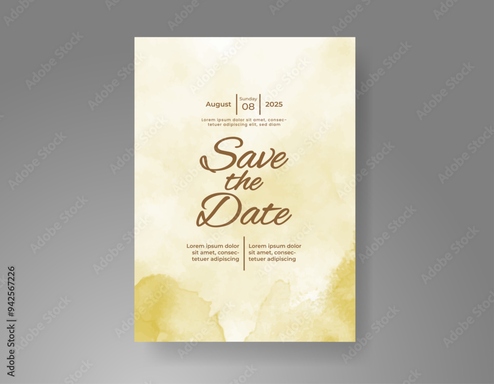 Wedding invitation with Abstract splashed watercolor background Wedding invitation with Abstract splashed watercolor background