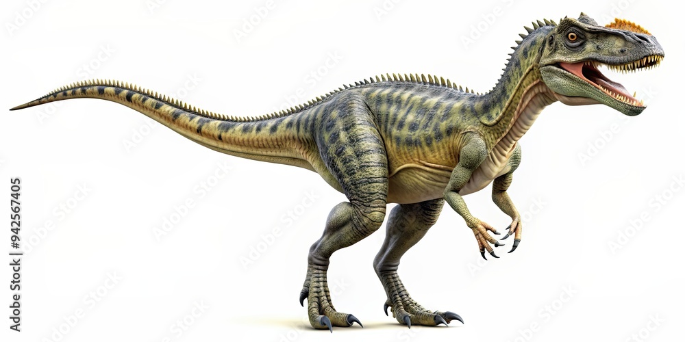 Monolophosaurus dinosaur isolated on white background rendering, Monolophosaurus, dinosaur, isolated Monolophosaurus dinosaur isolated on white background rendering, Monolophosaurus, dinosaur, isolated