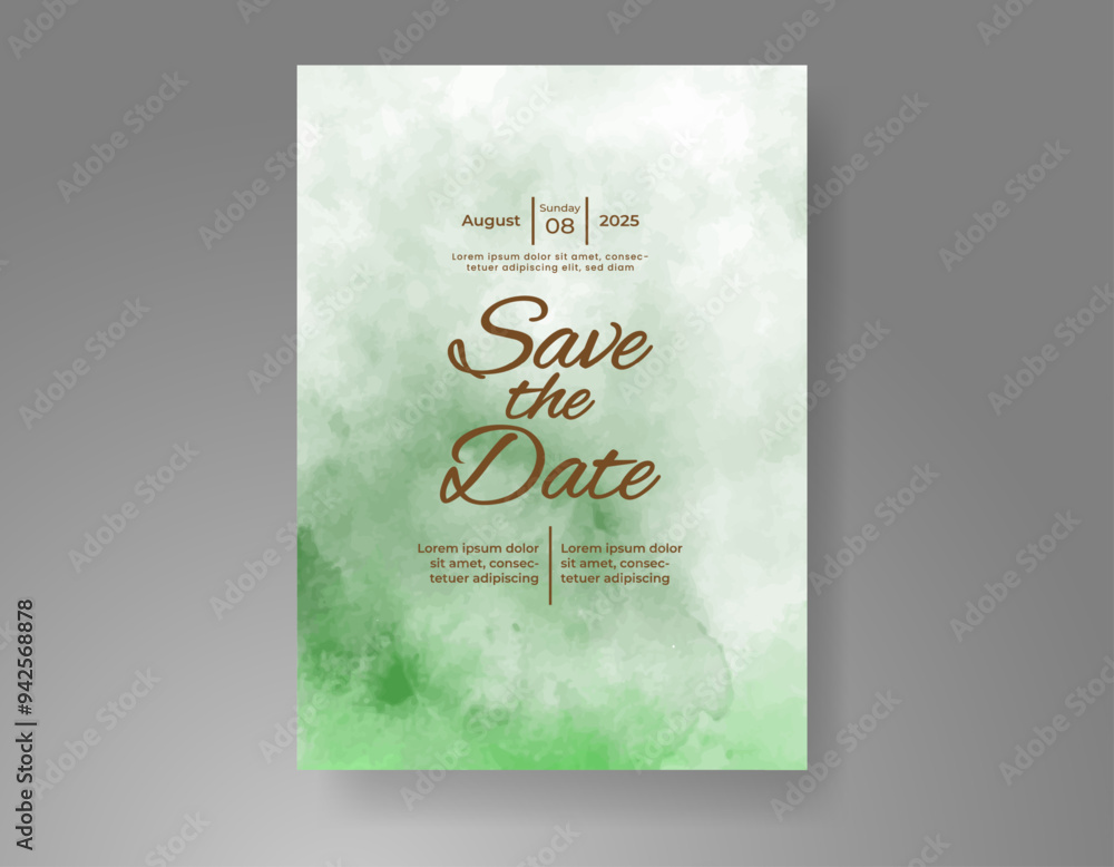Wedding invitation with Abstract splashed watercolor background Wedding invitation with Abstract splashed watercolor background