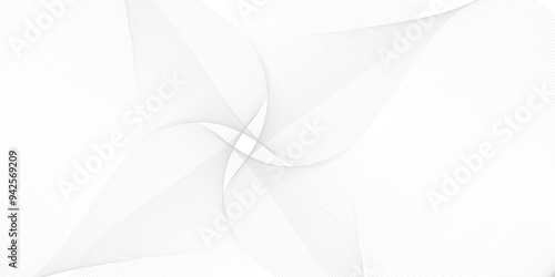 Technology, data science, geometric border. Isolated on white, twisted curve lines with blend effect. 