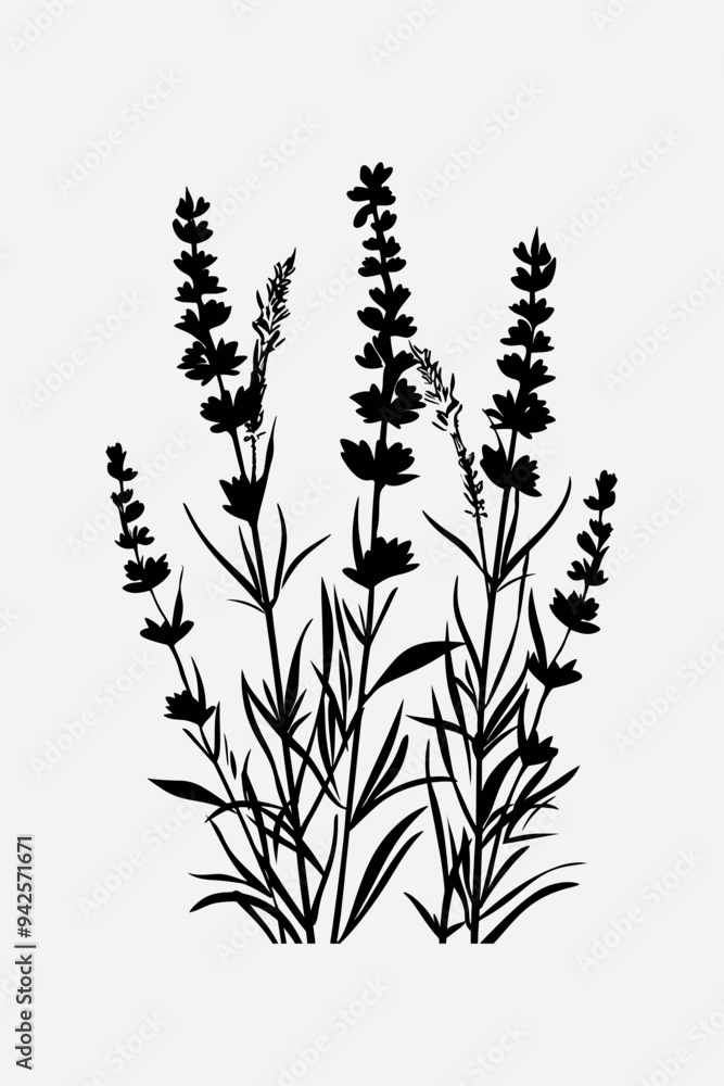 Elegant botanical silhouette art Elegant botanical silhouette art
