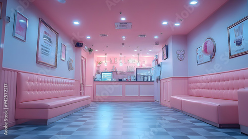 Pink interior design of a c...