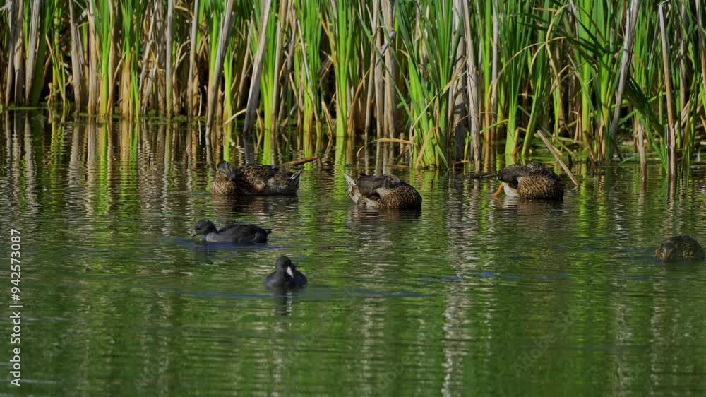 Young Mallard Ducks Resting on a Beautiful Edmonton Lake in the Morning
Young Mallard Ducks Resting on a Beautiful Edmonton Lake in the Morning