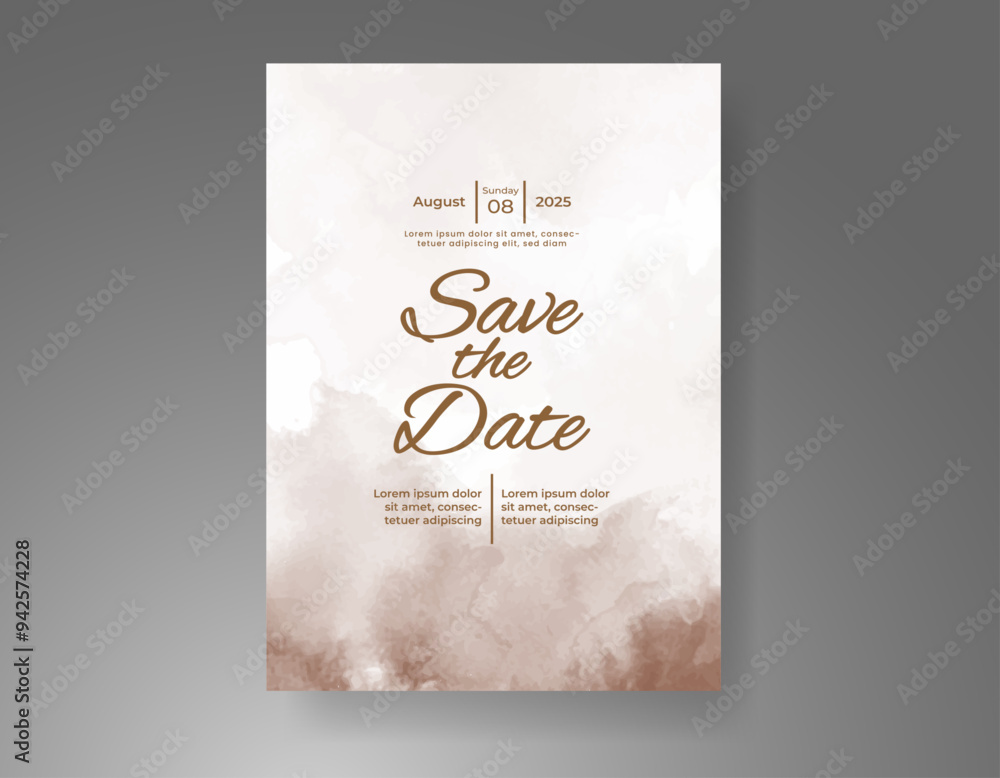 Wedding invitation with Abstract splashed watercolor background Wedding invitation with Abstract splashed watercolor background
