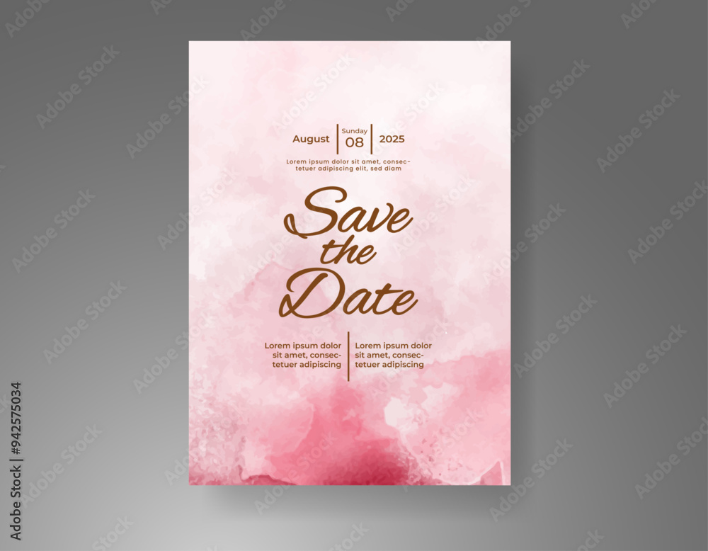 Wedding invitation with Abstract splashed watercolor background Wedding invitation with Abstract splashed watercolor background