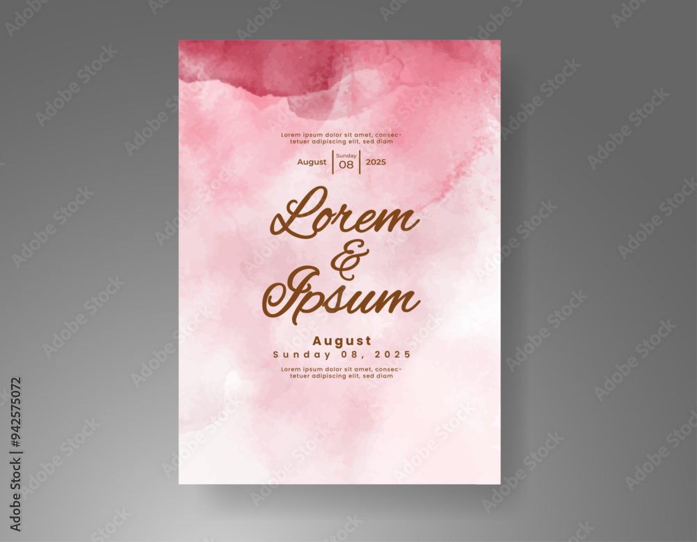 Wedding invitation with Abstract splashed watercolor background Wedding invitation with Abstract splashed watercolor background
