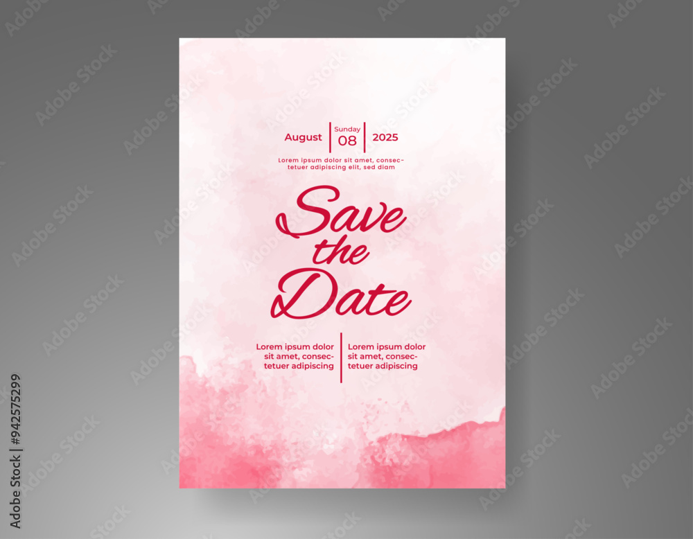 Wedding invitation with Abstract splashed watercolor background Wedding invitation with Abstract splashed watercolor background