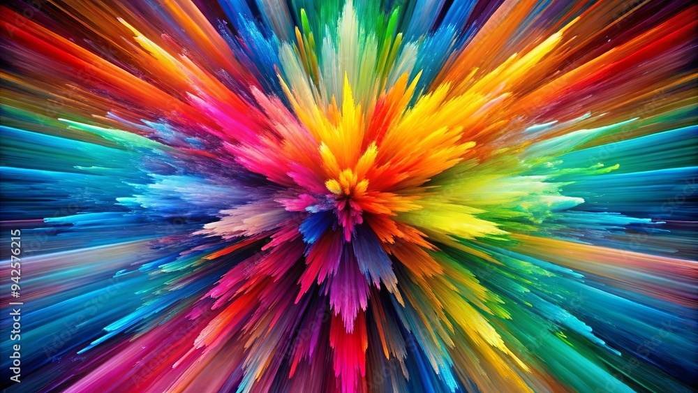 Vibrant and energetic dispersion pattern with a burst of colors Vibrant and energetic dispersion pattern with a burst of colors