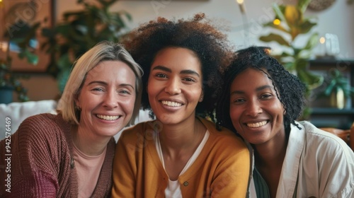 A front view of smiling women together, symbolizing unity and support within the cancer patient community, highlighting strength and shared hope.