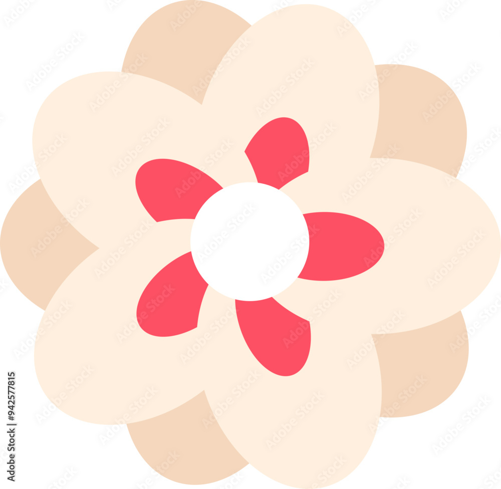 Spring Flower Flat Sticker Design Spring Flower Flat Sticker Design