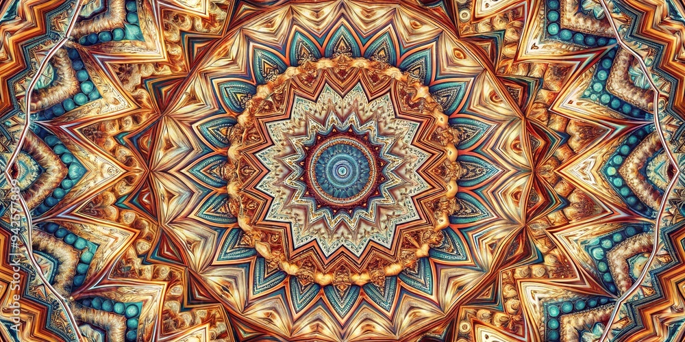 Fototapeta premium Mesmerizing close up of a hypnotic pattern with intricate geometric symmetry and captivating motion