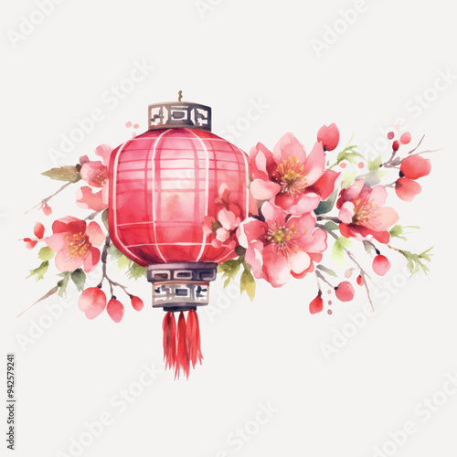 Elegant floral lantern illustration
