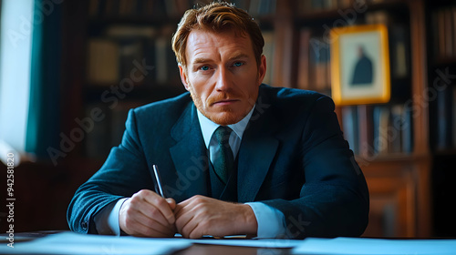 Serious businessman in a su...