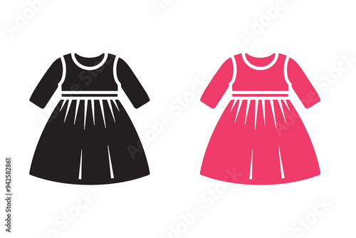 Minimalist and simple children or baby dress silhouette