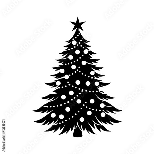 Christmas tree silhouette vector, christmas tree Vector