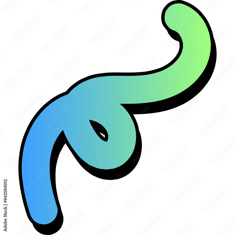 Retro Style Colorful Squiggly Element Retro Style Colorful Squiggly Element