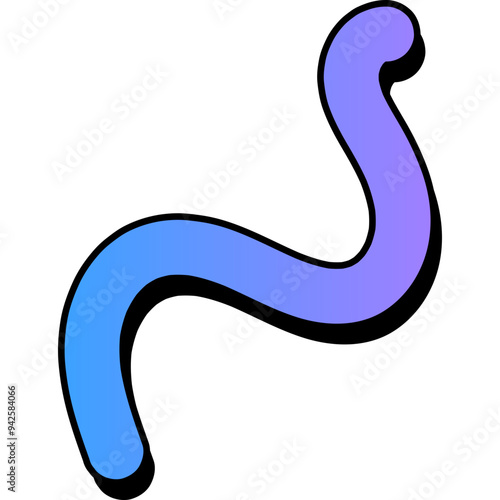 Retro Style Colorful Squiggly Element