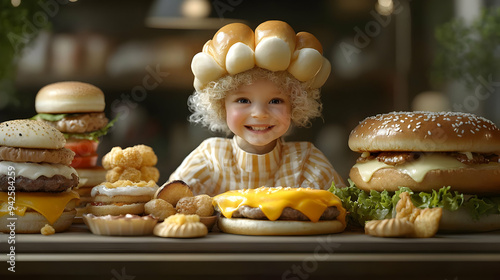 Smiling girl with curly hai...