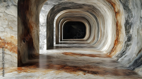 Stone Archway Interior with...